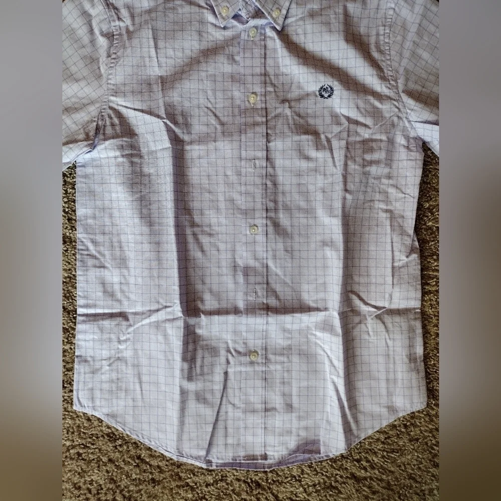 Ralph Lauren Youth Lavender Plaid Button Down Shirt NWOT